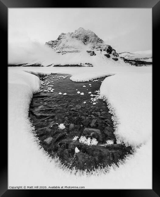 Freeze Up on Bow Lake  Framed Print by Matt Hill