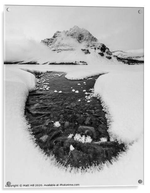 Freeze Up on Bow Lake  Acrylic by Matt Hill