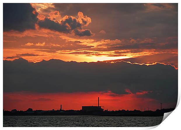 Sunset over Portsmouth Print by Christine Jeffrey