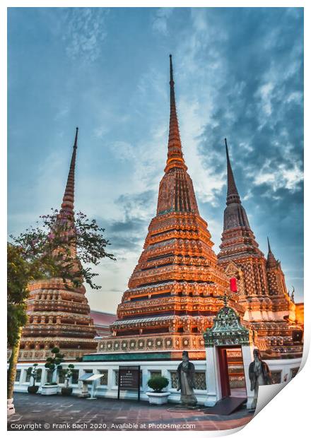 Wat Pho temple, Bangkok, Thailand Print by Frank Bach