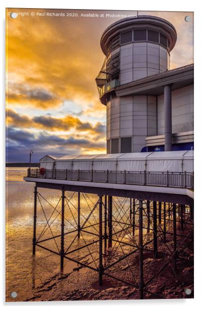 Western Super Mare Pier Acrylic by Paul Richards