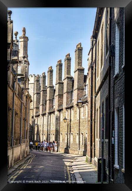 Trinity Line of old brick chimneys, Cambridge Framed Print by Frank Bach
