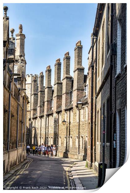 Trinity Line of old brick chimneys, Cambridge Print by Frank Bach