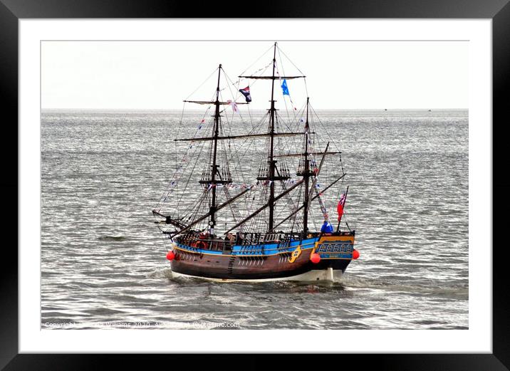 Pirate Sailing ship Framed Mounted Print by Fiona Williams