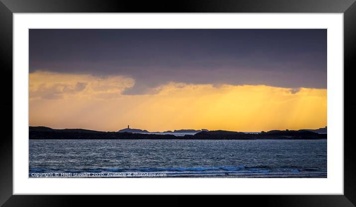 Rhoscolyn Beacon Tower at Sunset Framed Mounted Print by Heidi Stewart