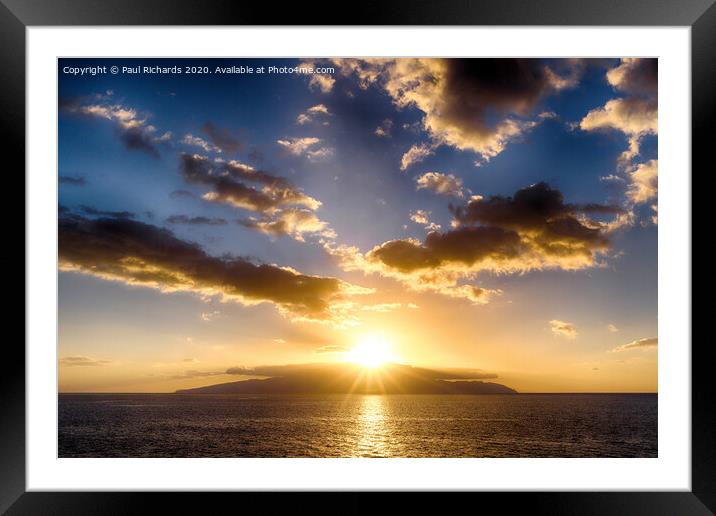 Sunset over La Gomera Framed Mounted Print by Paul Richards