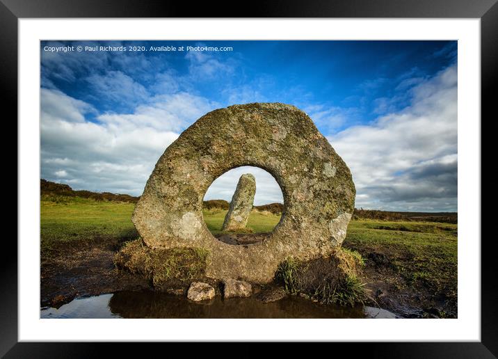 Men-an-tol, in Cornwall Framed Mounted Print by Paul Richards