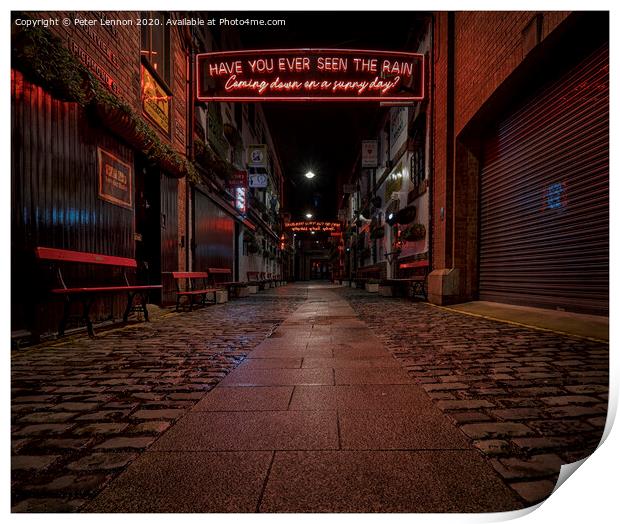 Down The Alley Print by Peter Lennon