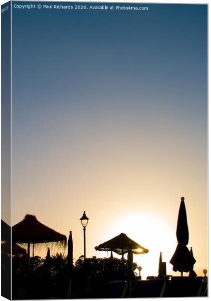 Sunset in Tenerife Canvas Print by Paul Richards