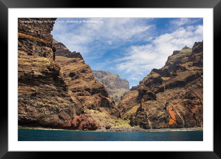 Cliffs in Tenerife Framed Mounted Print by Paul Richards