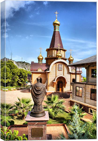 The Church of San Miguel Canvas Print by Jacqui Kilcoyne