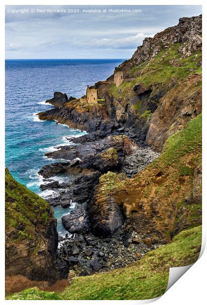 Botallack mines Print by Paul Richards