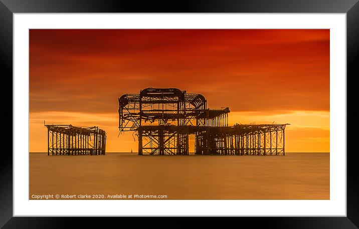 Brighton "Old Pier " Framed Mounted Print by Robert clarke