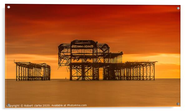 Brighton "Old Pier " Acrylic by Robert clarke