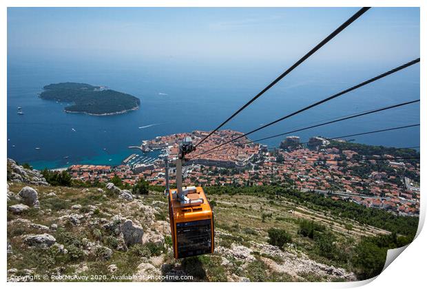Dubrovnik Cable Car Print by Rob McAvoy