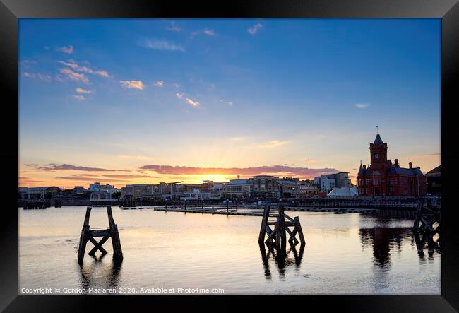 Cardiff Bay Sunset Framed Print by Gordon Maclaren