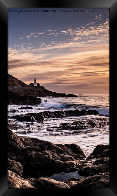 Sunrise at Bracelet Bay on Gower South Wales Framed Print by RICHARD MOULT