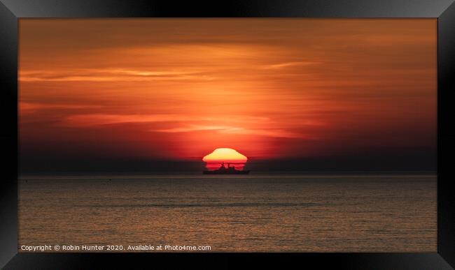 Sunrise at Sea Framed Print by Robin Hunter