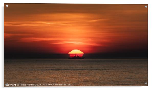 Sunrise at Sea Acrylic by Robin Hunter