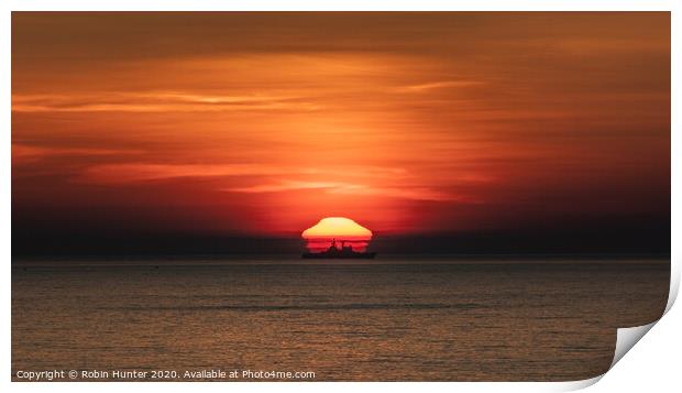 Sunrise at Sea Print by Robin Hunter