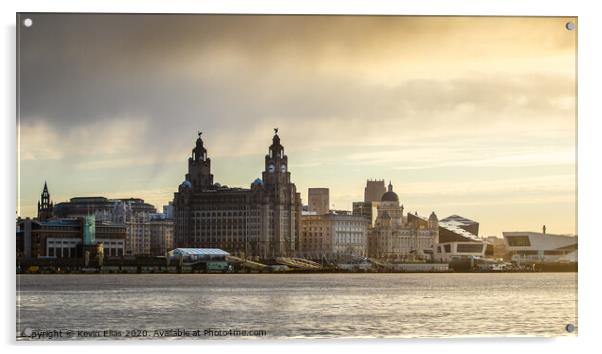 Dawn's Embrace on Liverpool Waterfront Acrylic by Kevin Elias