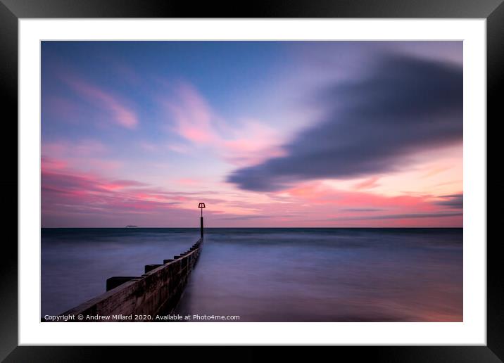 Red Sky at Night Framed Mounted Print by Andrew Millard