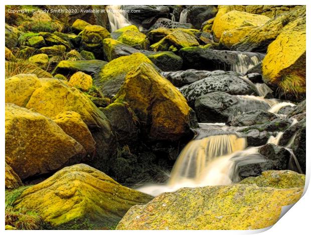 Majestic Autumn Waterfall Print by Andy Smith