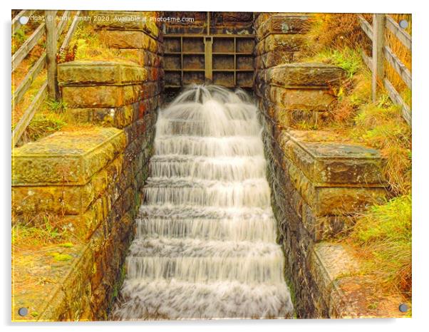 Majestic Waterfall at Yeoman Hey Acrylic by Andy Smith