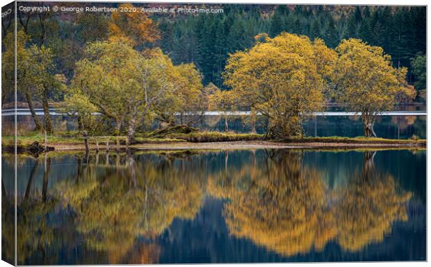 Reflections on Loch Ard Canvas Print by George Robertson