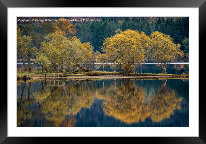 Reflections on Loch Ard Framed Mounted Print by George Robertson