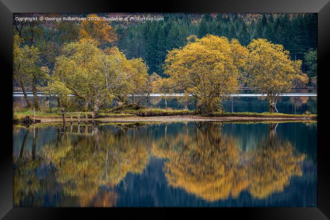 Reflections on Loch Ard Framed Print by George Robertson