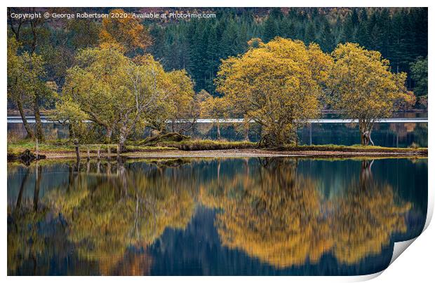 Reflections on Loch Ard Print by George Robertson
