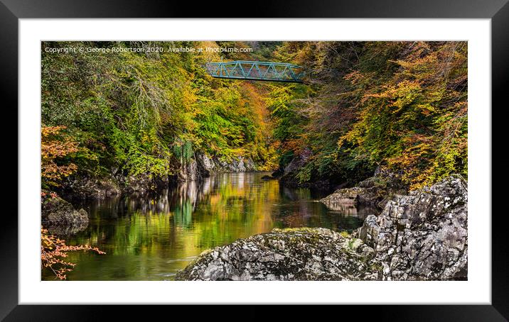 Bridge over the River Garry in Autumn Framed Mounted Print by George Robertson