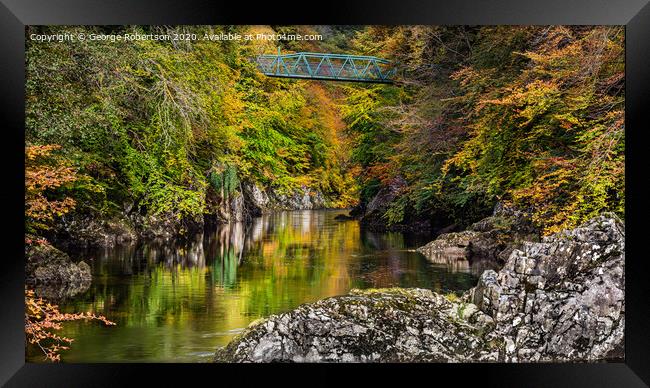 Bridge over the River Garry in Autumn Framed Print by George Robertson