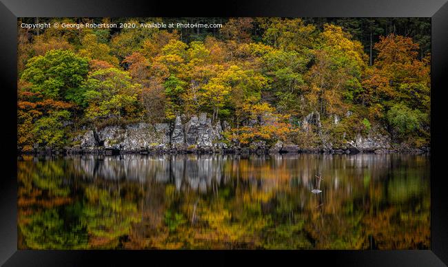 Autumn at the Iron Cross on Loch Ard Framed Print by George Robertson