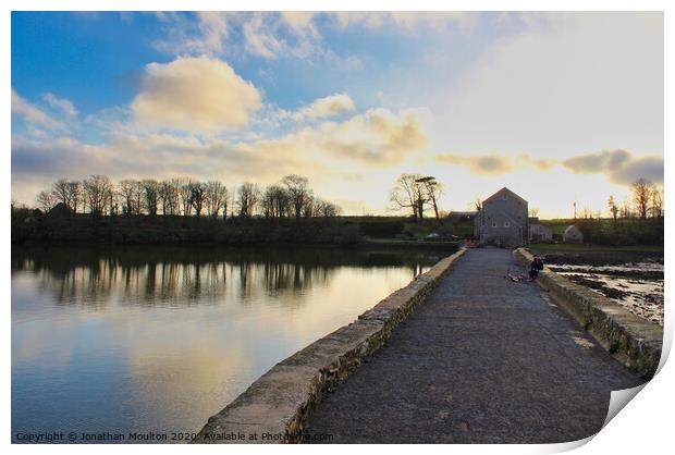 The Mill at Carew Castle Print by Jonathan Moulton