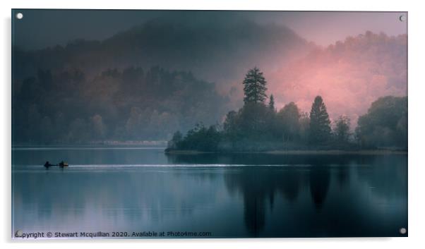 Loch Achray Sunset Acrylic by Stewart Mcquillian