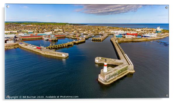Fraserburgh Harbour From The Air Acrylic by Bill Buchan