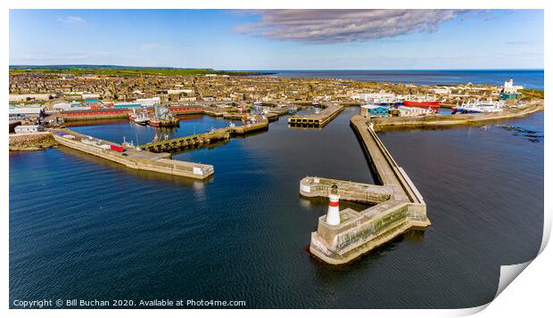 Fraserburgh Harbour From The Air Print by Bill Buchan
