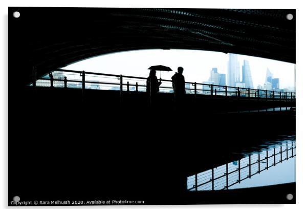 A stroll under the bridge Acrylic by Sara Melhuish