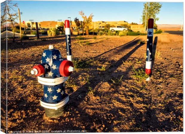 Hydrants on an early morning in Page, Arizona Canvas Print by Frank Bach