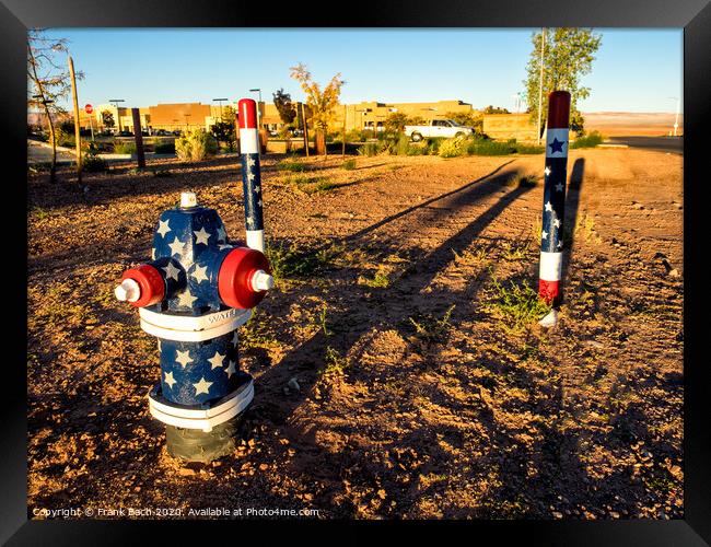 Hydrants on an early morning in Page, Arizona Framed Print by Frank Bach