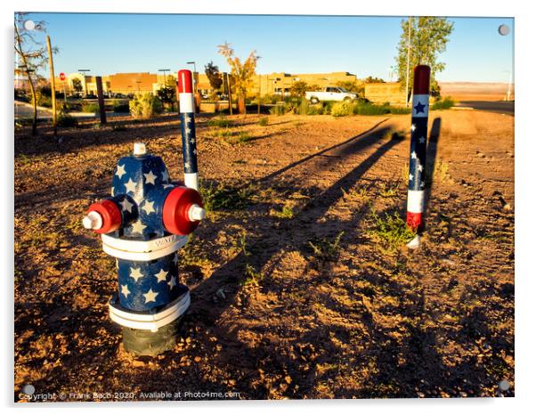 Hydrants on an early morning in Page, Arizona Acrylic by Frank Bach