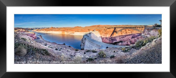 Glen Canyon Dam and Lake Powel in Arizona Framed Mounted Print by Frank Bach