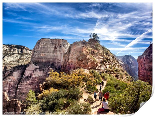 Angels Landing in Zion National Park, Utah Print by Frank Bach