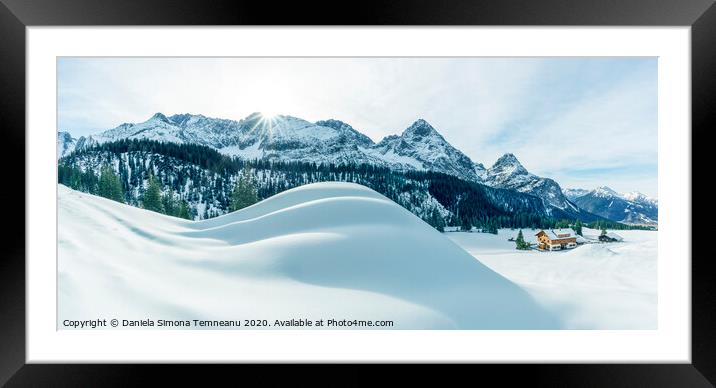 Winter landscape in the Austrian Alps. Beautiful clean white snow Framed Mounted Print by Daniela Simona Temneanu