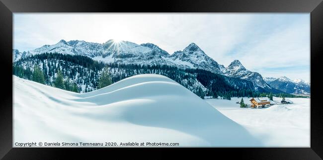 Winter landscape in the Austrian Alps. Beautiful clean white snow Framed Print by Daniela Simona Temneanu
