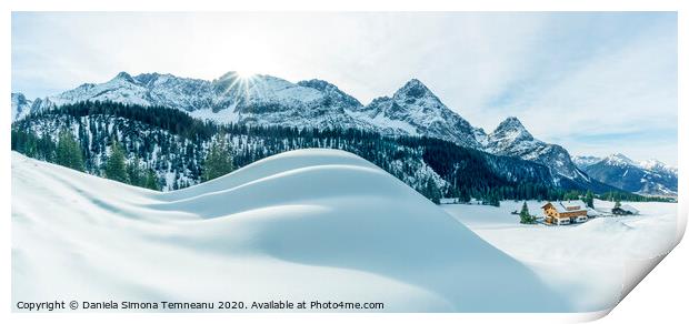 Winter landscape in the Austrian Alps. Beautiful clean white snow Print by Daniela Simona Temneanu