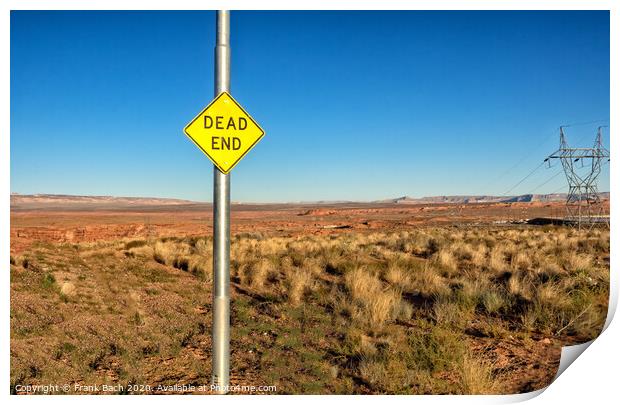 Dead end sign in a rural countryside Print by Frank Bach