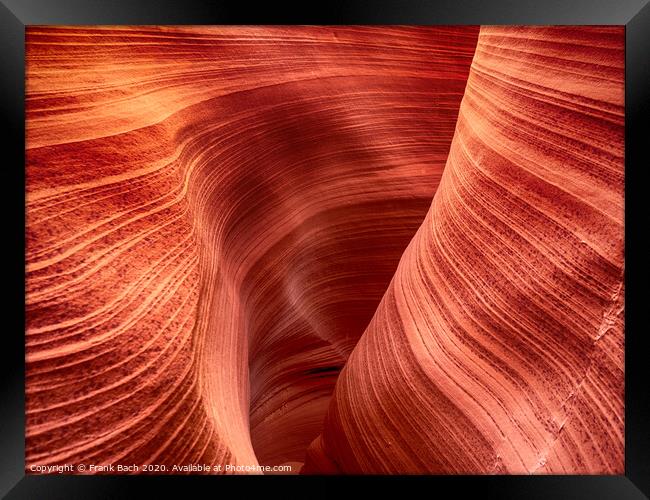 Close up from Rattlesnake Canyon near Page, Arizona Framed Print by Frank Bach